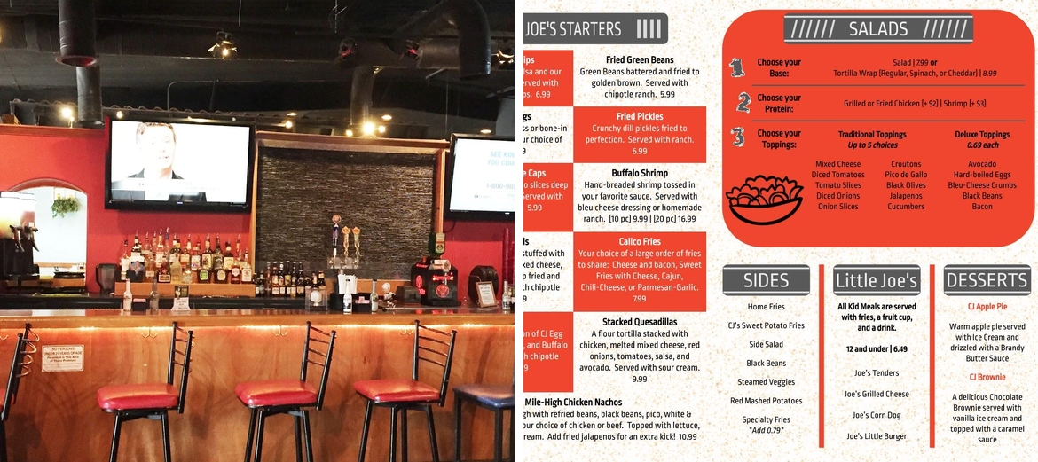 Calico Joe's Menu