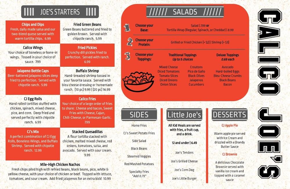 Calico Joe's Menu image 1